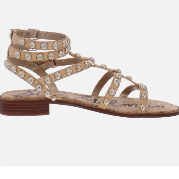 Pre-owned Eavan Womens Leather Embellished T-Strap Sandals - Picture 2 of 8